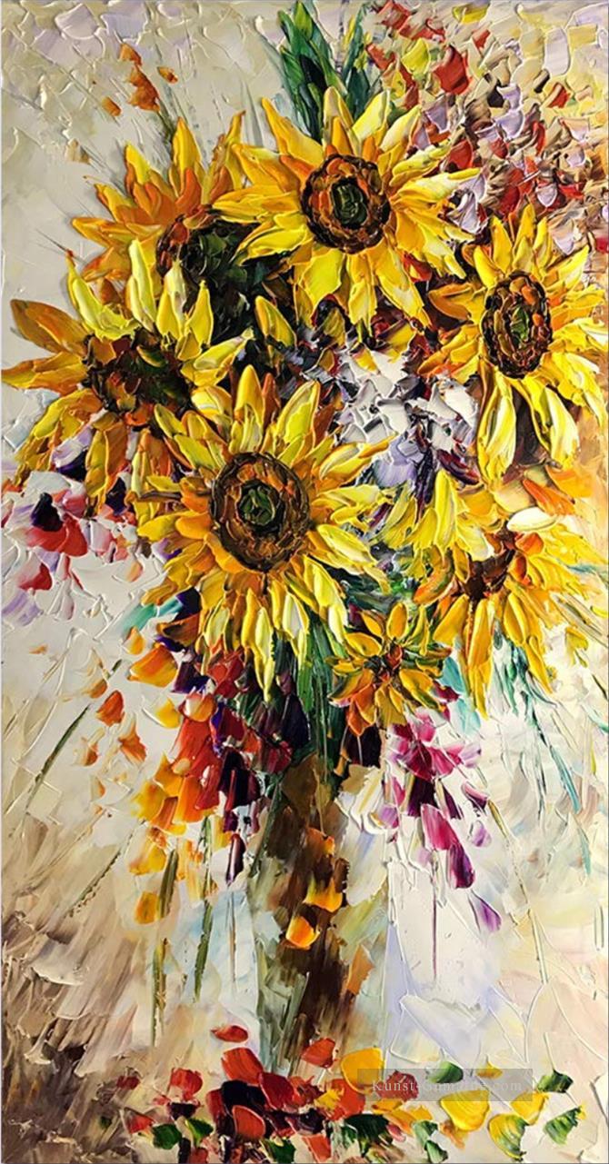 Sonnenblumen in Vase Blumenschmuck Ölgemälde